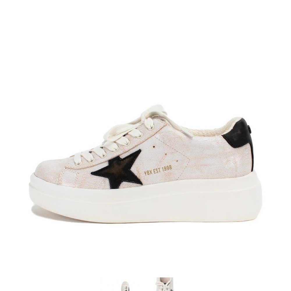 Yellow Box White and Black Star Sneakers